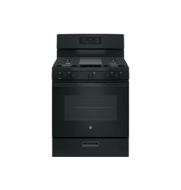 GE GE 5.0 cu. ft. Gas Range with Steam Cleaning Oven in Black