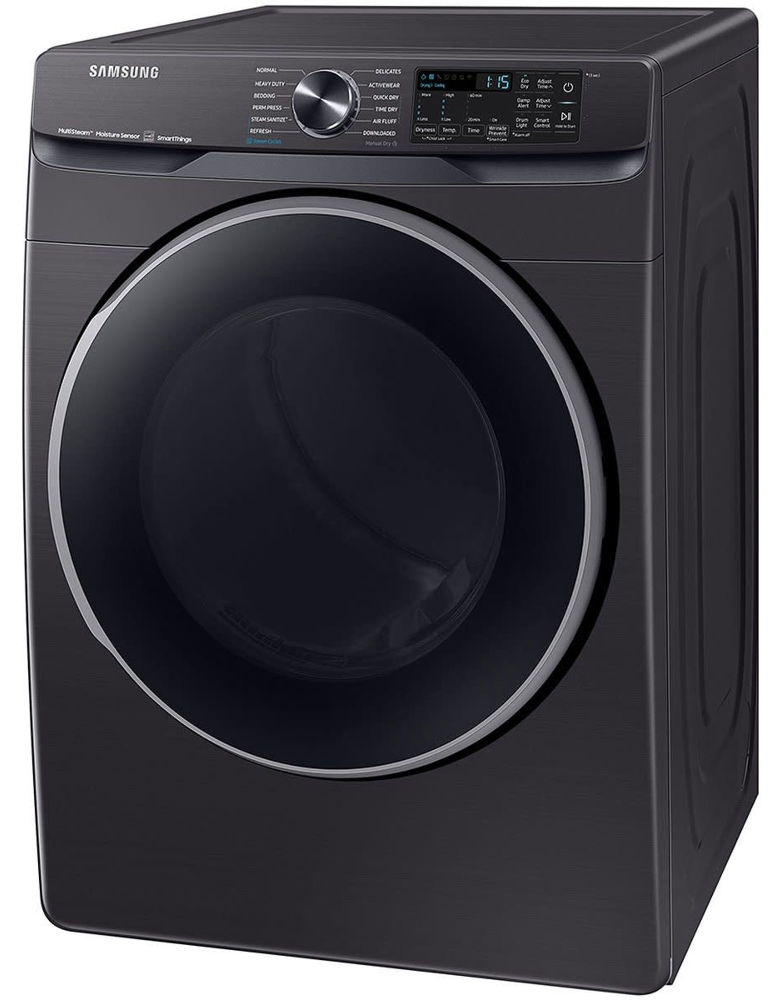 SAMSUNG ( DVE50A8500V 7.5 cu. ft. Smart Brushed Black Electric Dryer with Steam Sanitize