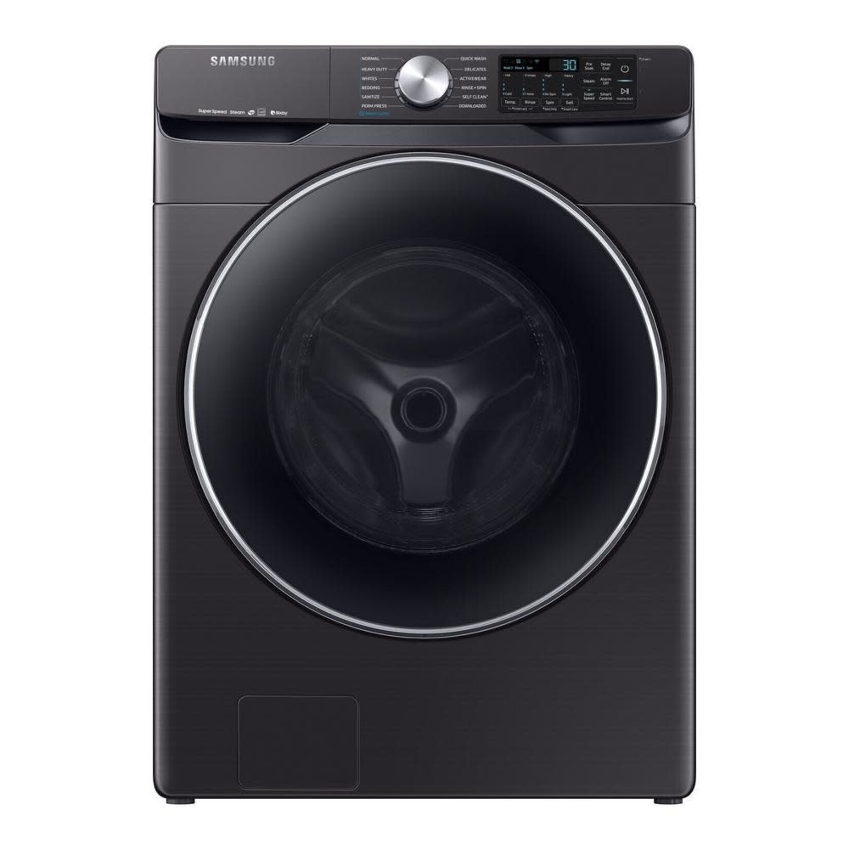 SAMSUNG DVE45R6300V 7.5 cu. ft. Fingerprint Resistant Black Stainless Electric Dryer with Steam Sanitize+, ENERGY STAR
