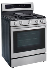 ( LRGL5825F 5.8 cu. ft. Smart Wi-Fi Enabled True Convection InstaView Gas Range Oven with Air Fry in Printproof Stainless Steel
