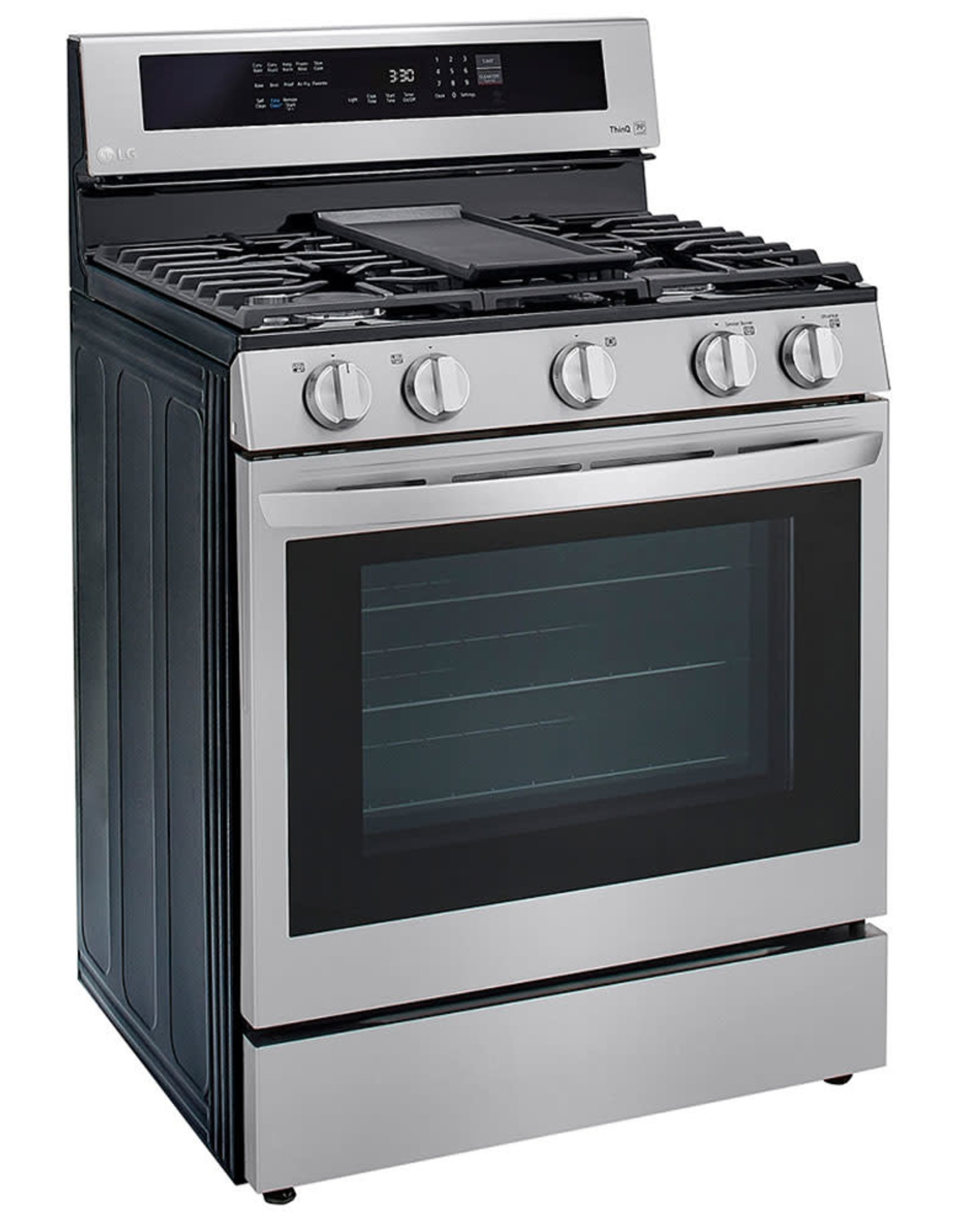 ( LRGL5825F 5.8 cu. ft. Smart Wi-Fi Enabled True Convection InstaView Gas Range Oven with Air Fry in Printproof Stainless Steel