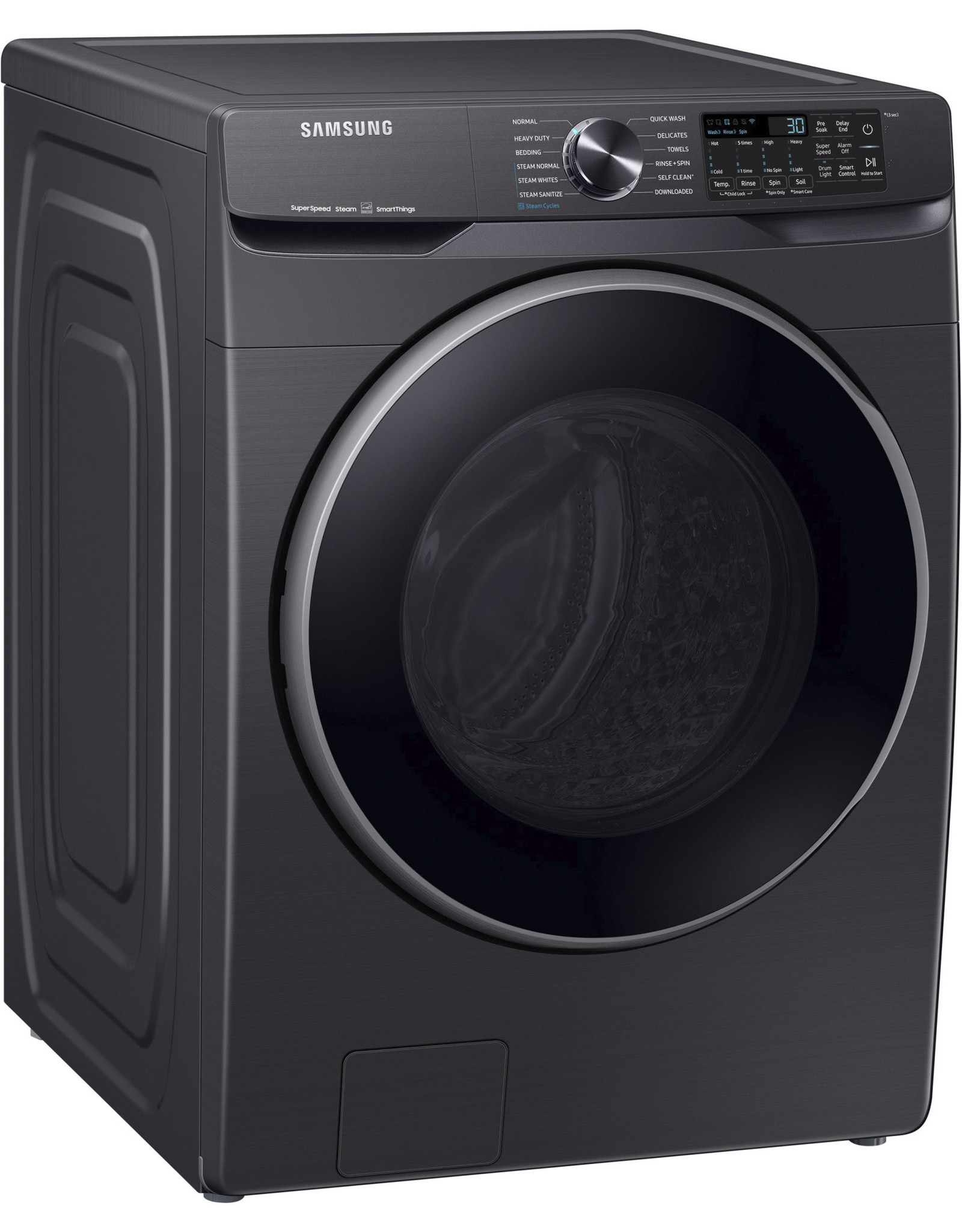 SAMSUNG ( WF50A8500AV 5.0 cu. ft. Extra-Large Capacity Smart Front Load Washer with Super Speed Wash in Brushed Black