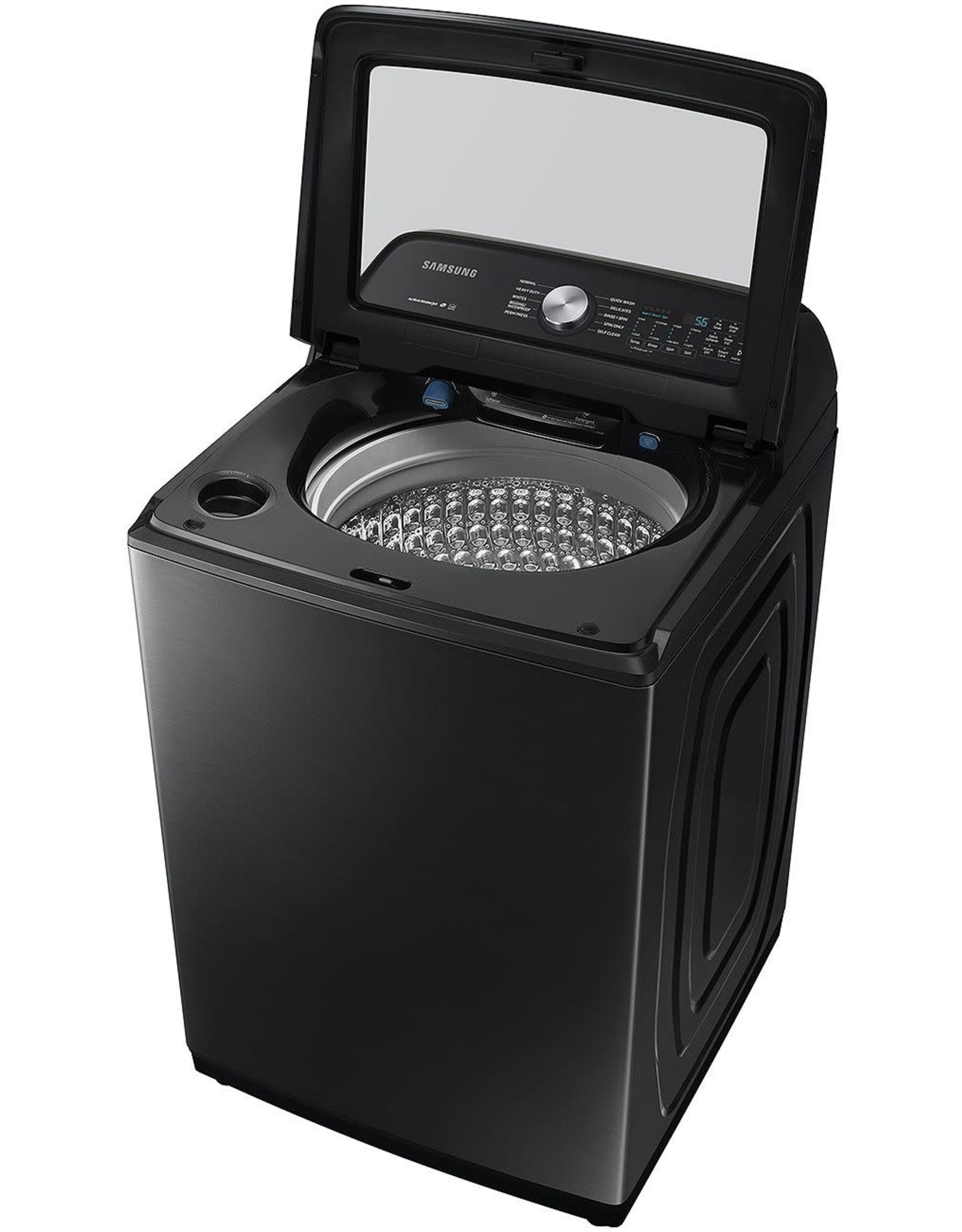 SAMSUNG ( WA50R5200AV5.0 cu. ft. High-Efficiency Brushed Black Top Load Washing Machine with Active Water Jet, ENERGY STAR