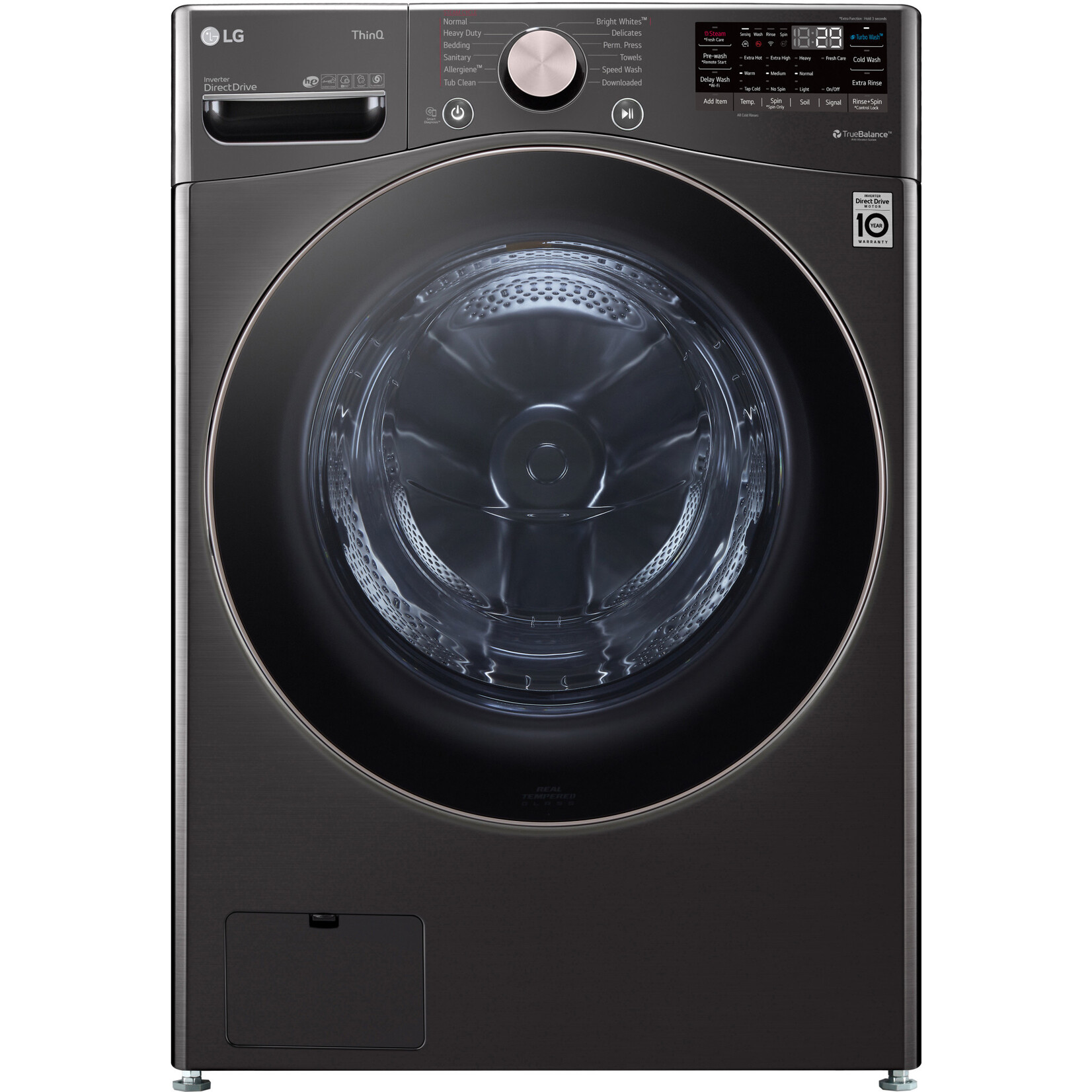 LG #WM4000HBA 27 in. 4.5 cu. ft. Black Steel Ultra Capacity Front Load Washing Machine with TurboWash360