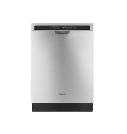WHIRLPOOL WDF590SAJM 24 in. Monochromatic Stainless Steel Front Control Built-In Tall Tub Dishwasher with a Third Level Rack, 50 dBA