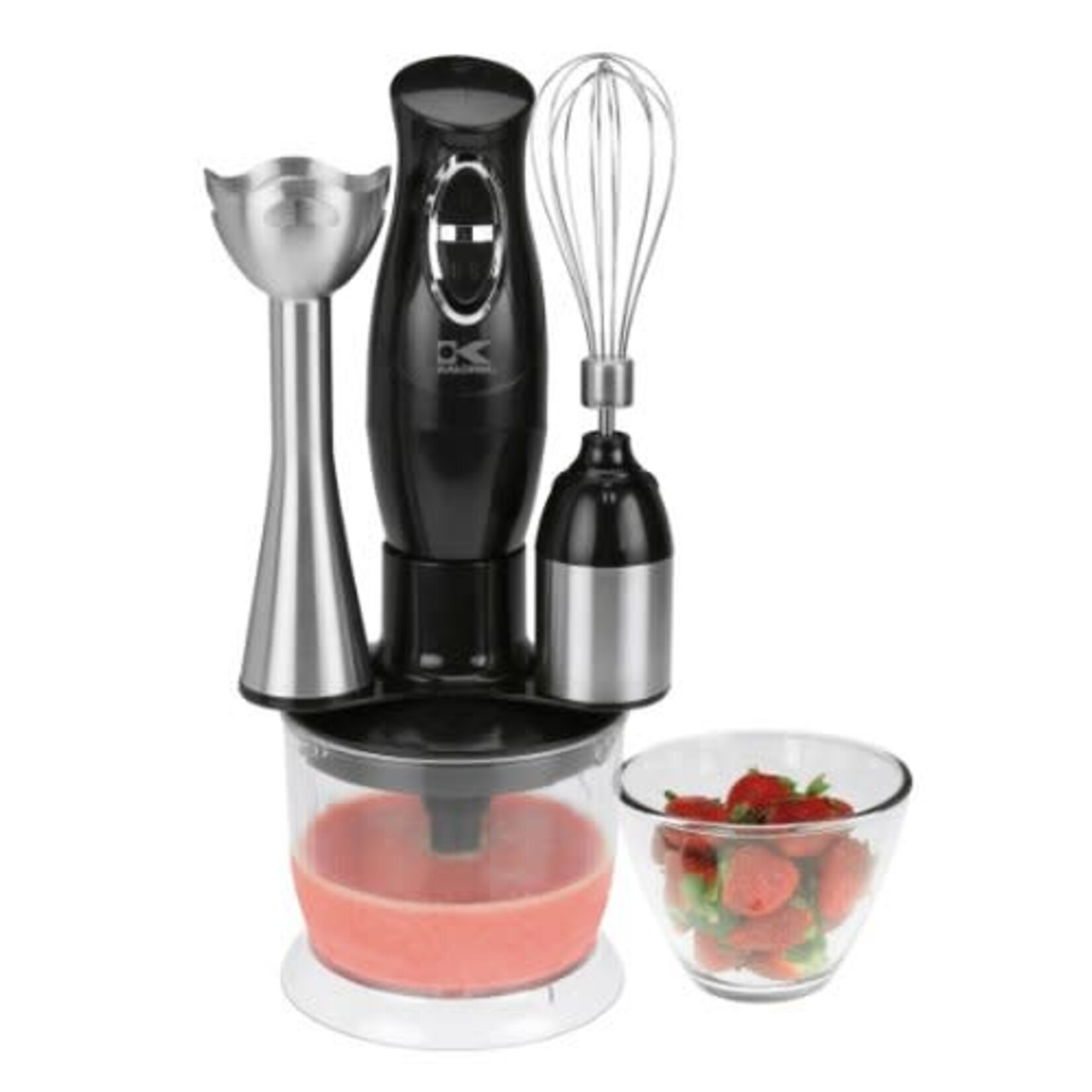 CMM 39732 BK Kalorik 3-in-1 Immersion Blender, Chopper, and Mixer, Black