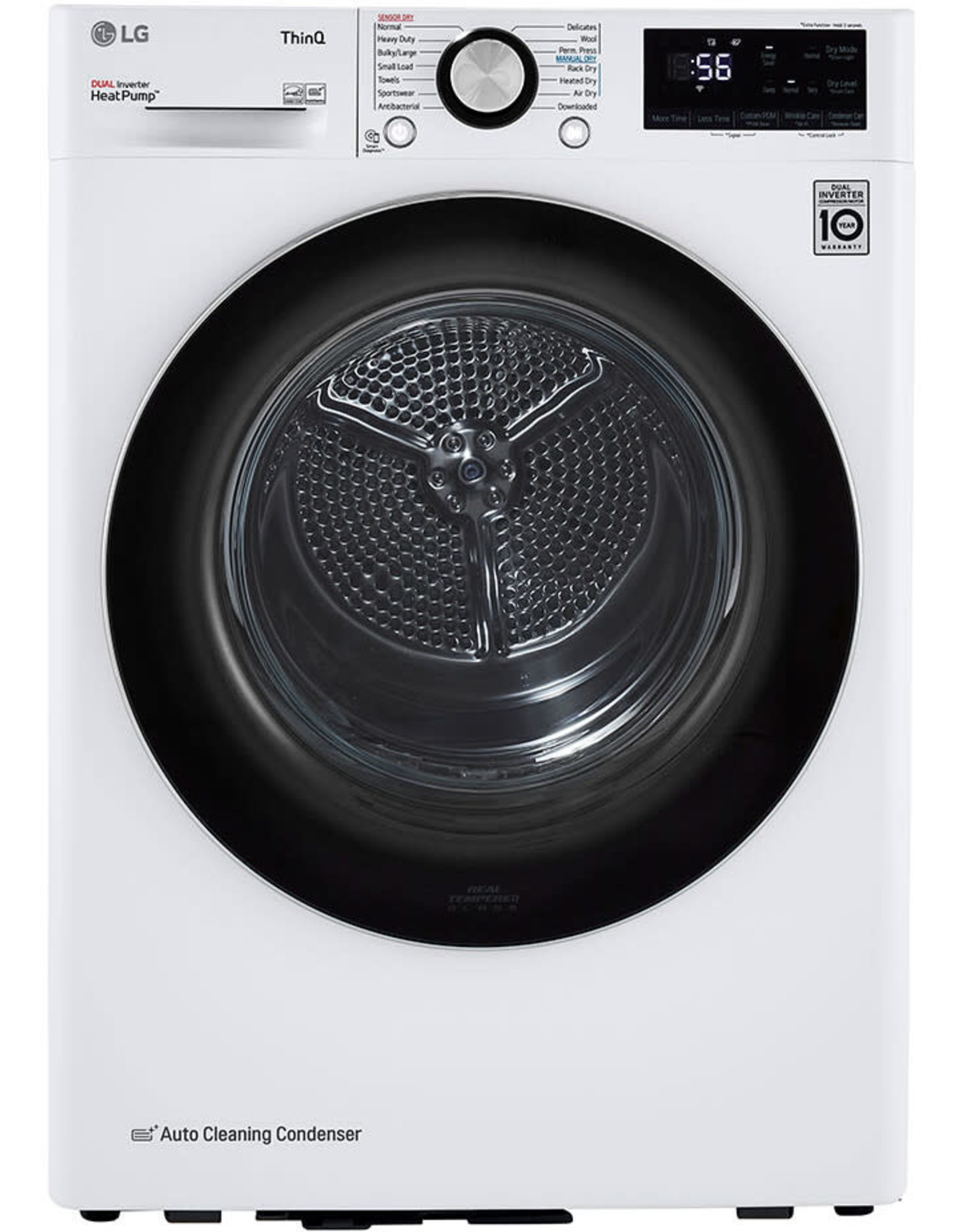 LG Electronics 4.2 cu. ft. Compact White Electric Dryer with Dual Inverter HeatPump Technology