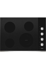 WHIRLPOOL WCE55US0HS 30 in. Radiant Electric Ceramic Glass Cooktop in Stainless Steel with 4 Burners and a Dual Radiant Element