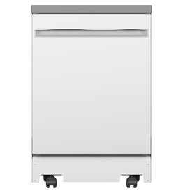 GE GPT2255GLWW 24 in. White Portable Dishwasher with 12 Place Settings Capacity and 54 dBA