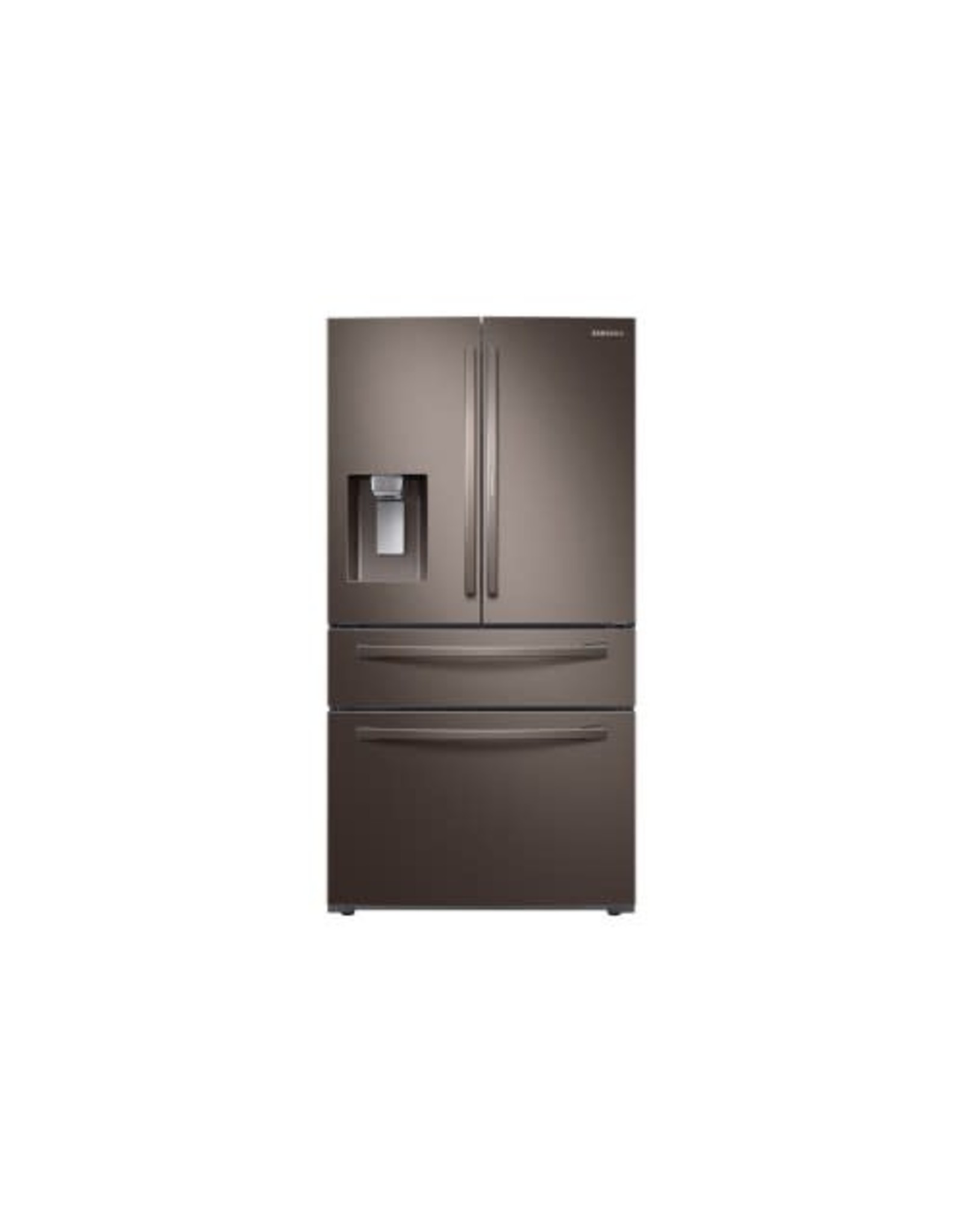 SAMSUNG RF22R7351DT Samsung 22.4 cu. ft. Food Showcase 4-Door French Door Refrigerator in Fingerprint Resistant Tuscan Stainless, Counter Depth