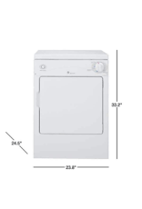 GE DSKP333ECWW 3.6 cu. ft. 120-Volt White Stackable Electric Vented Portable Compact Dryer