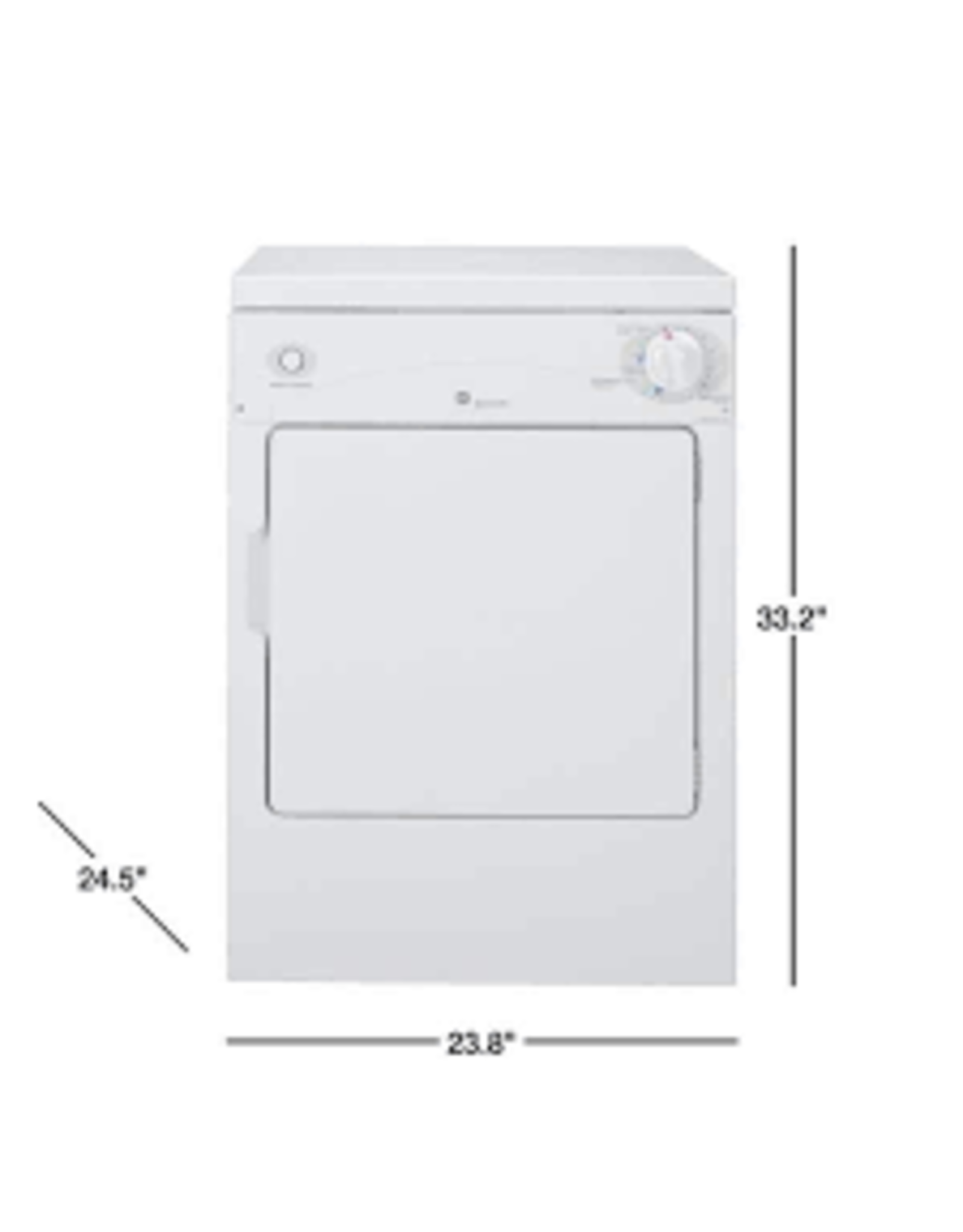GE DSKP333ECWW 3.6 cu. ft. 120-Volt White Stackable Electric Vented Portable Compact Dryer