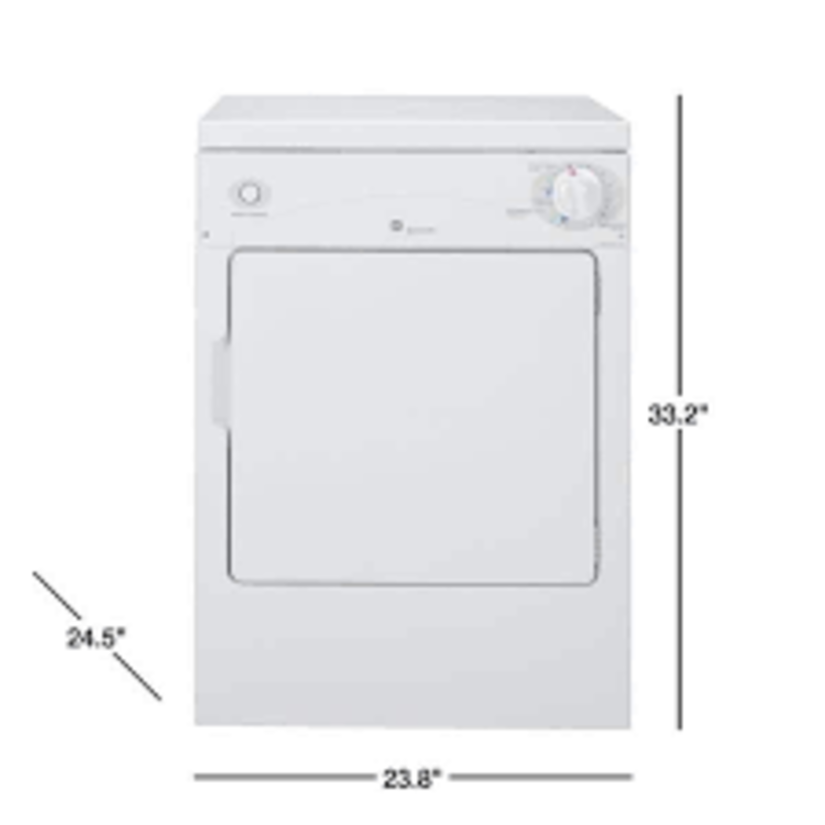 GE #DSKP333ECWW 3.6 cu. ft. 120-Volt White Stackable Electric Vented Portable Compact Dryer