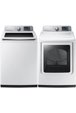 SAMSUNG Samsung White Top Loading Washer/ Steam Dryer Pair