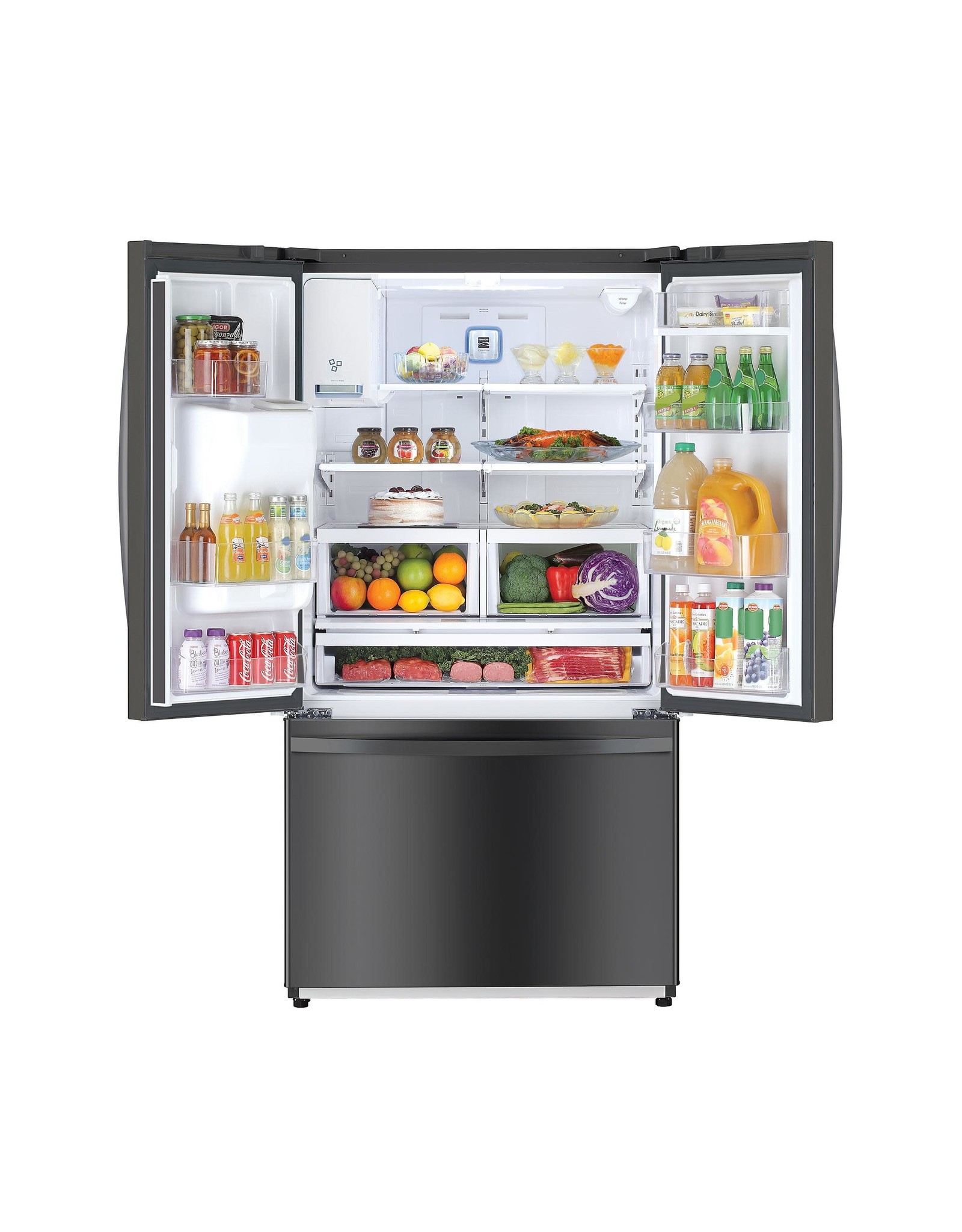 black stainless steel kenmore refrigerator