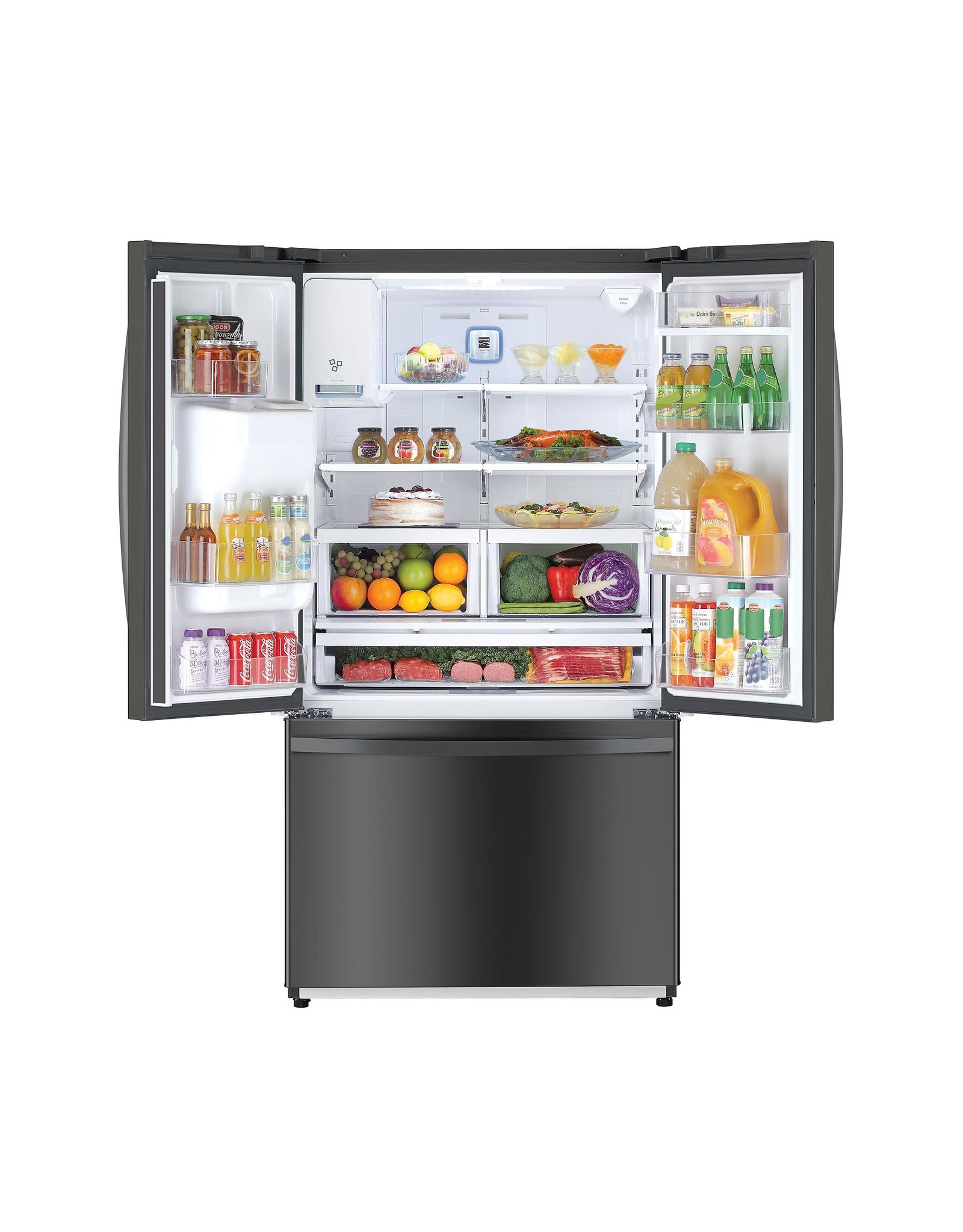 KENMORE Kenmore 75507 25.5 cu. ft. French Door Refrigerator with Dual Ice Makers - Black Stainless Steel