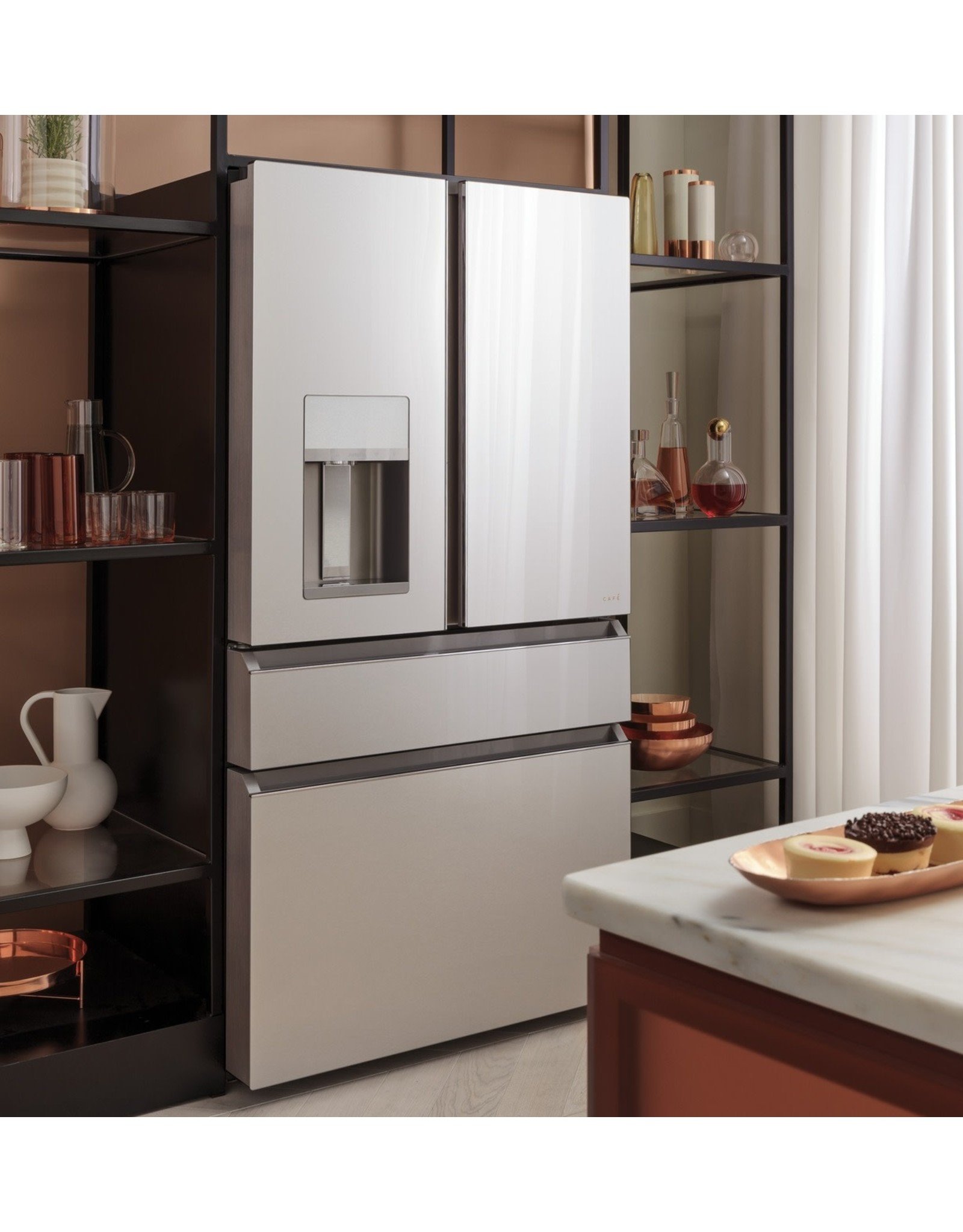 27.8 cu. ft. Smart 4-Door French Door Refrigerator in Platinum Glass, ENERGY STAR