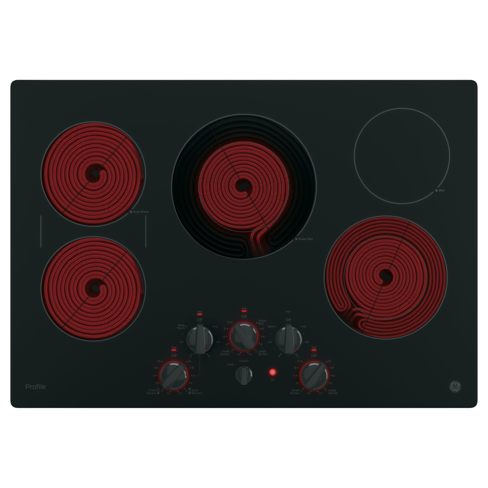 GE Profile #PP7030DJBB GE Profile™ 30" Built-In Knob Control Electric Cooktop