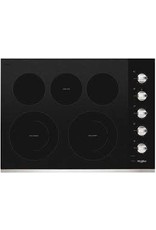 WHIRLPOOL WCE77US0HS 30 in. Radiant Electric Ceramic Glass Cooktop in Stainless Steel with 5 Elements including 2 Dual Radiant Elements