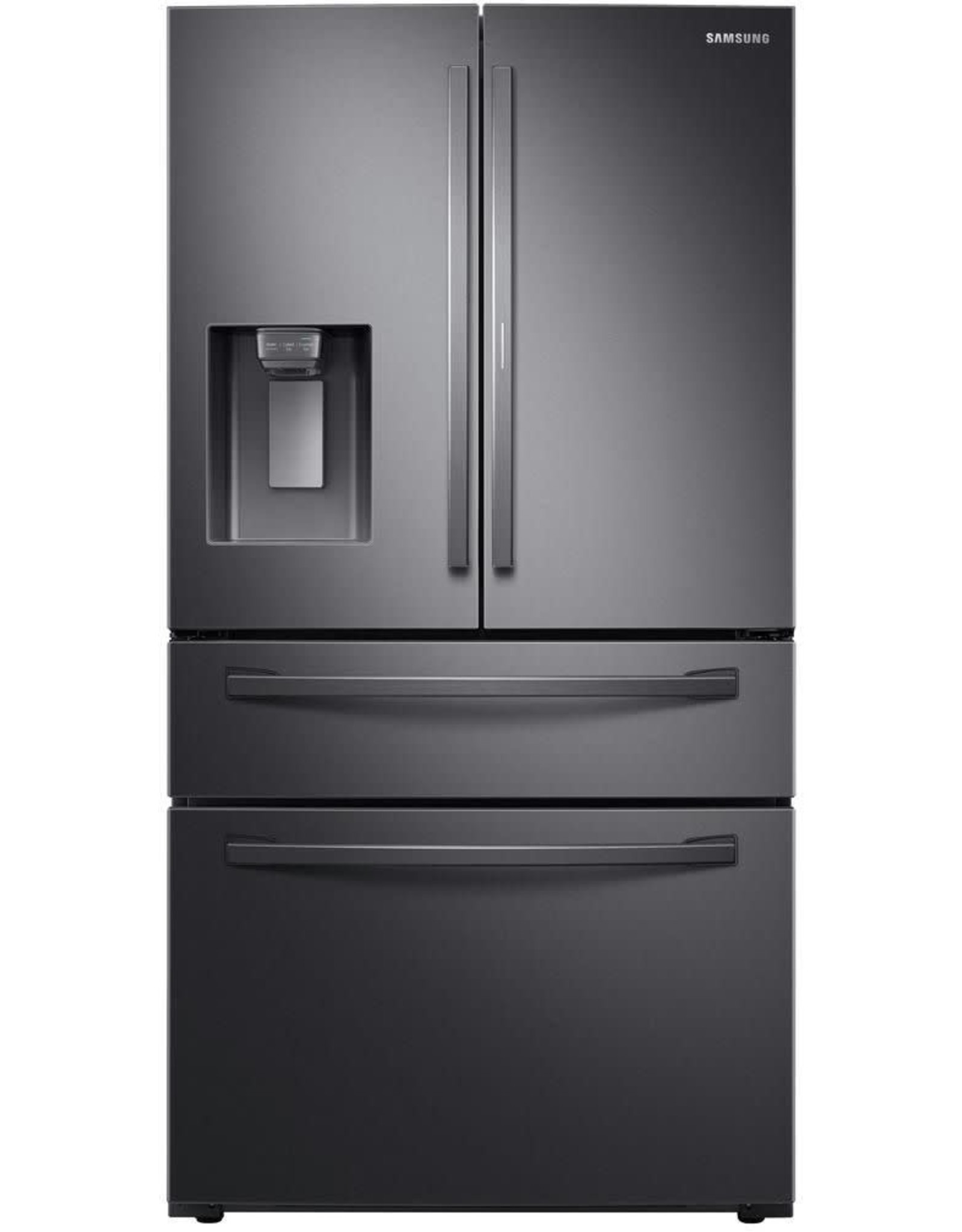 SAMSUNG RF28R3751SG 27.8 cu. ft. Food Showcase 4-Door French Door Refrigerator in Fingerprint Resistant Black Stainless