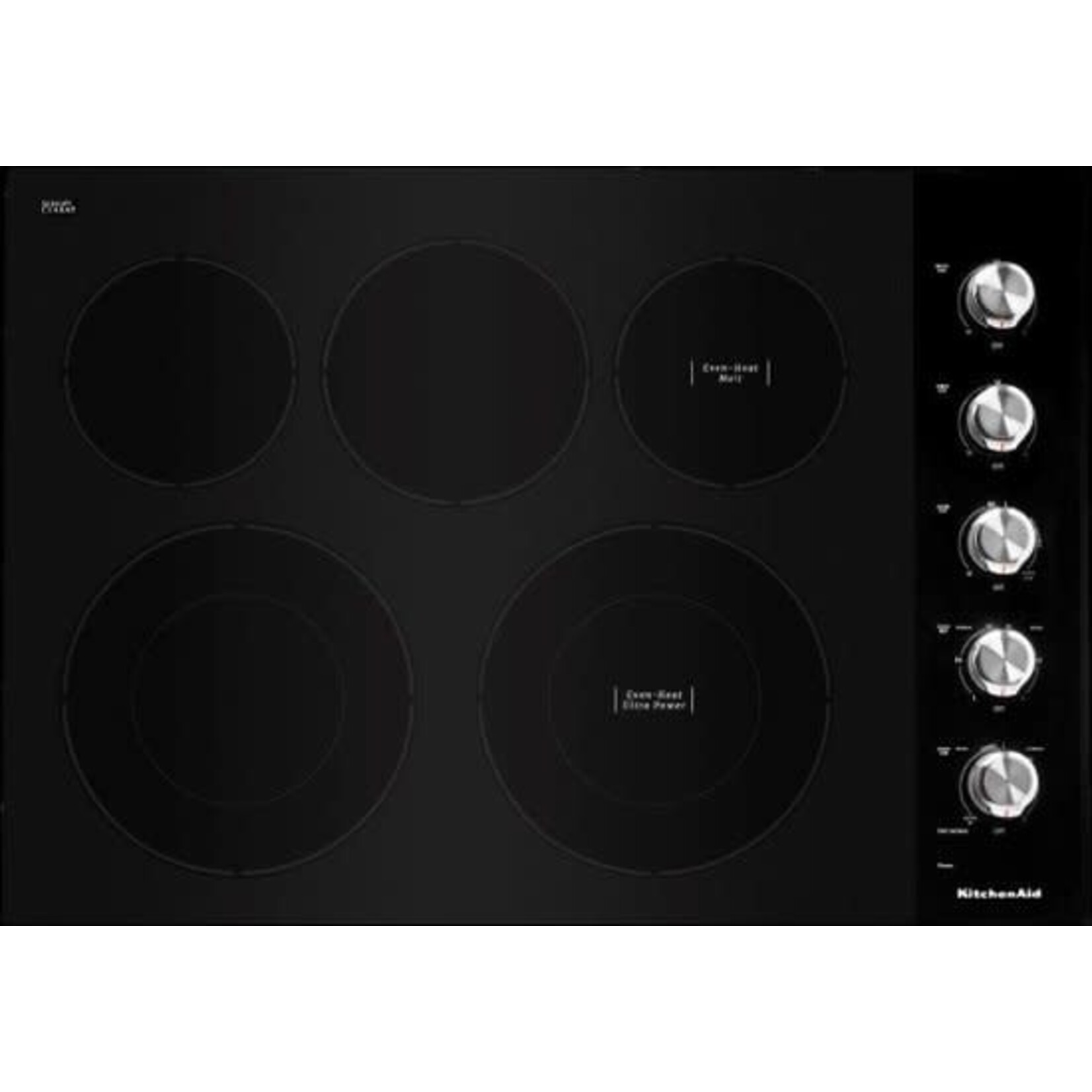 KitchenAid #KCES550HBL 30 in. Radiant Electric Cooktop in Black with 5-Elements and Knob Controls