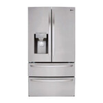 LG #LMXS28626S 27.8 cu. ft. 4 Door French Door Smart Refrigerator with 2 Freezer Drawers and Wi-Fi Enabled in Stainless Steel
