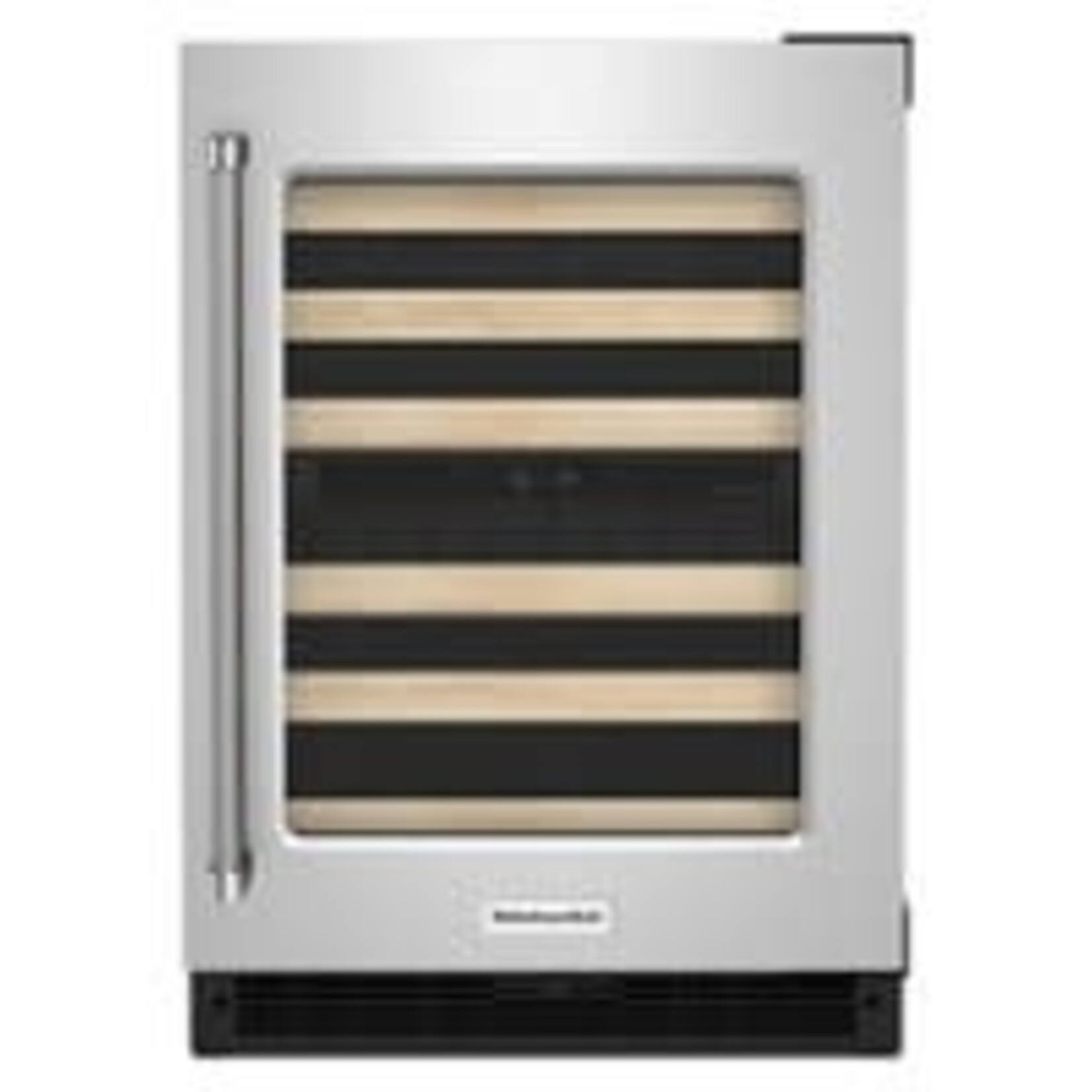 KitchenAid #Ck. KUWR214KSB 24 in. Dual Zone 46- Bottle Built-In Undercounter Wine Cooler in Black Cabinet with Stainless Door