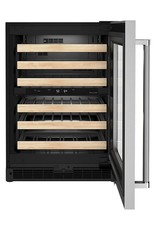 Ck. KUWR214KSB 24 in. Dual Zone 46- Bottle Built-In Undercounter Wine Cooler in Black Cabinet with Stainless Door