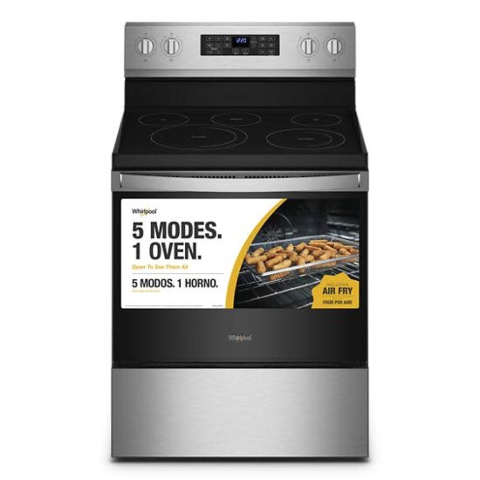 Whirlpool WFE535S0LZ 5.3 cu. ft. 5 Burner Element Single Oven Electric Range with Air Fry Oven in Stainless Steel