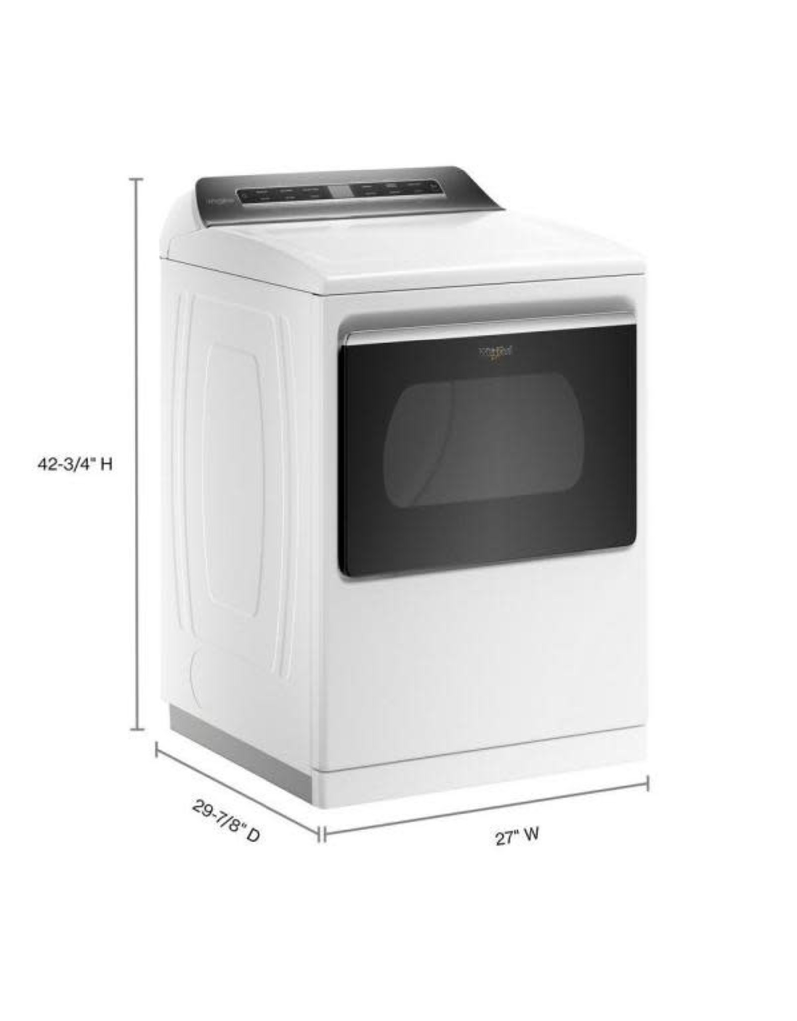 WHIRLPOOL WED8127LW 7.4 cu. ft. White Electric Dryer with Steam and Advanced Moisture Sensing Technology, ENERGY STAR