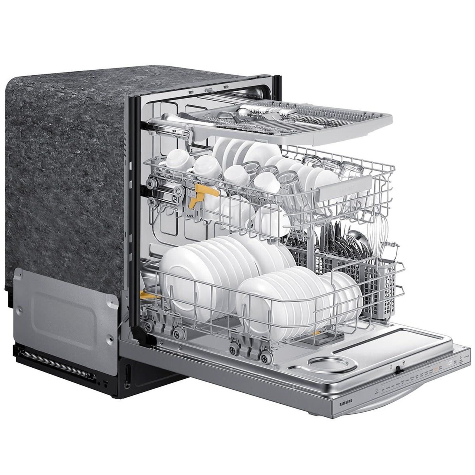 SAMSUNG DW80B7071US 24 in. Fingerprint Resistant Stainless Steel Top Control Smart Tall Tub Dishwasher with AutoRelease, 3rd Rack, 42dBA