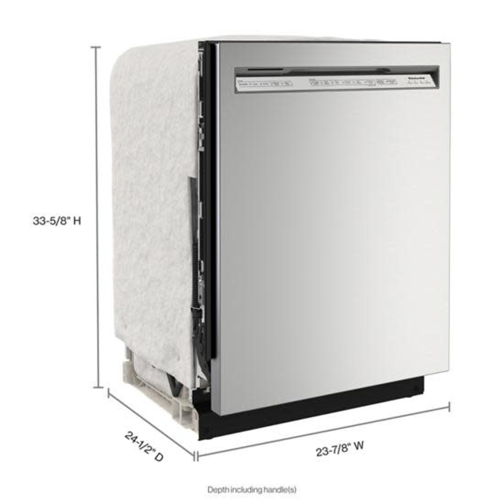KitchenAid #KDFE204KPS  24 in. PrintShield Stainless Steel Front Control Tall Tub Dishwasher with Stainless Steel Tub, 39 DBA