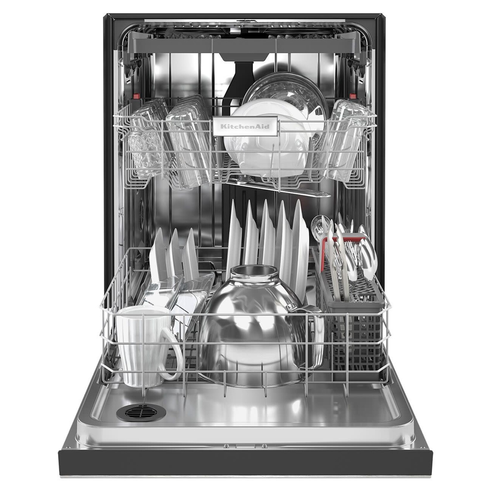 KitchenAid #KDFE204KPS  24 in. PrintShield Stainless Steel Front Control Tall Tub Dishwasher with Stainless Steel Tub, 39 DBA