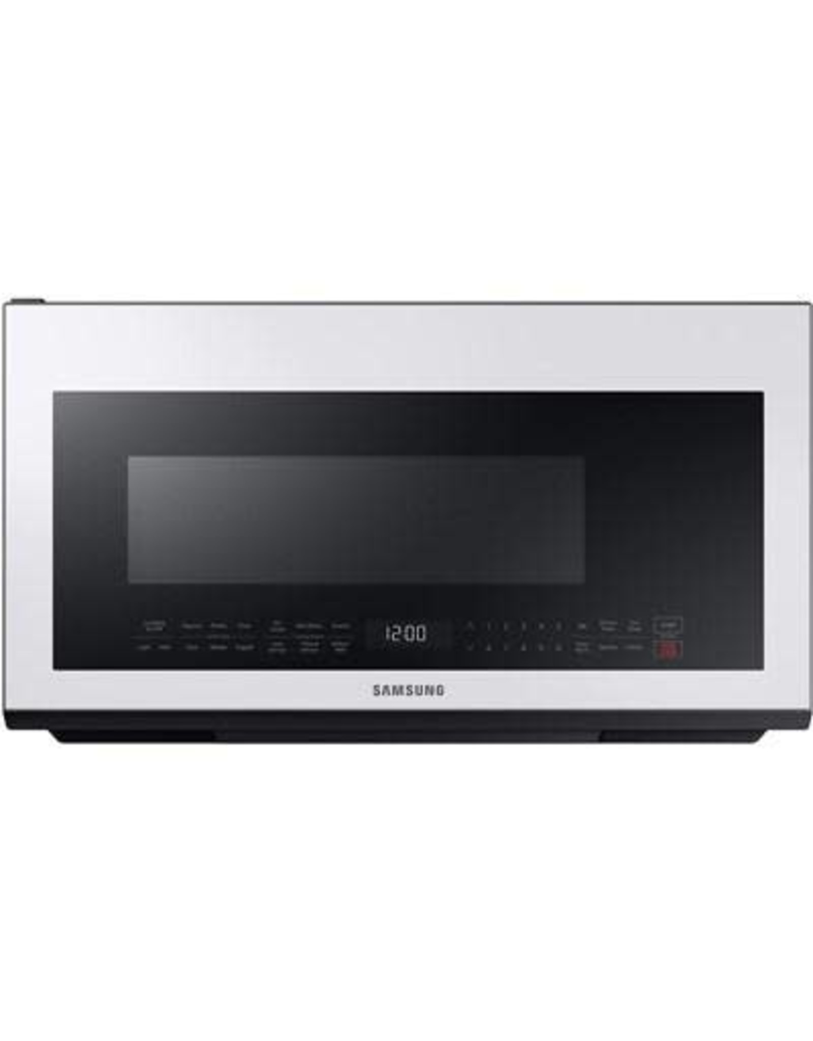 SAMSUNG ME21B706B12 Bespoke 30 in. 2.1 cu. ft. Over the Range Microwave in White Glass with Sensor Cooking