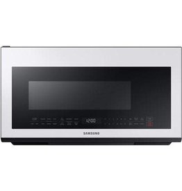 SAMSUNG ME21B706B12 Bespoke 30 in. 2.1 cu. ft. Over the Range Microwave in White Glass with Sensor Cooking