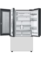 SAMSUNG Bespoke 30 cu. ft. 3-Door French Door Smart Refrigerator with Beverage Center in White Glass, Standard Depth