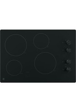 GE JP3030SJSS 30 in. Radiant Electric Cooktop in Stainless Steel with 4 Elements including 2 Power Boil Elements