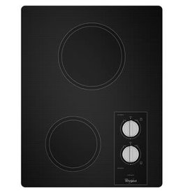 W5CE1522FB 15 in. Ceramic Radiant Glass Electric Cooktop in Black with 2 Elements