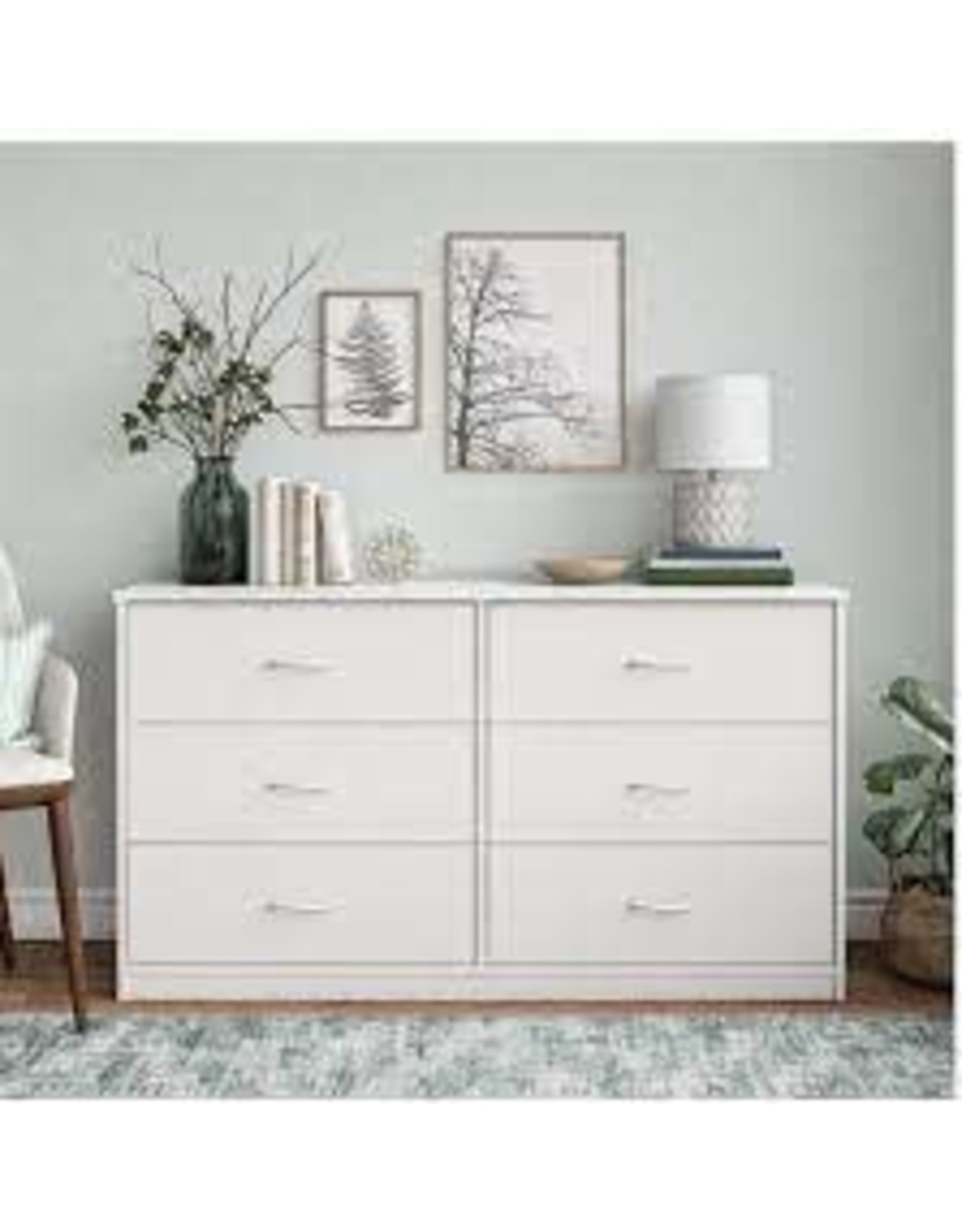 Mainstays Classic 6 Drawer Dresser, White