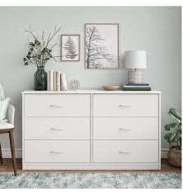 Mainstays Classic 6 Drawer Dresser, White