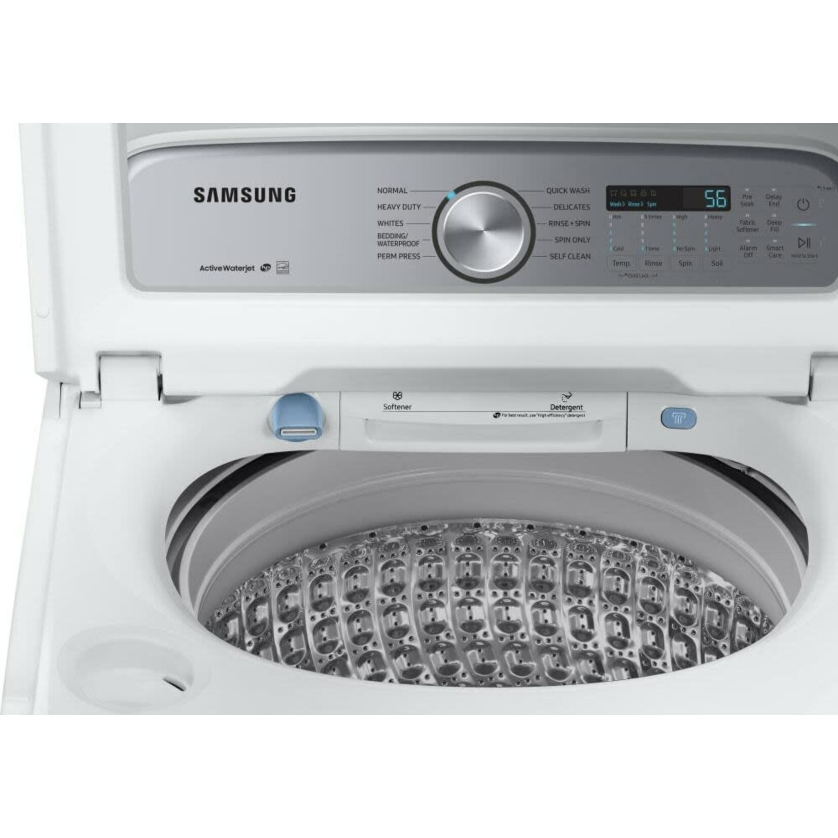 SAMSUNG C/R WA50R5200AW  - 5.0 cu. ft. Hi-Efficiency White Top Load Washing Machine with Active Water Jet, ENERGY STAR