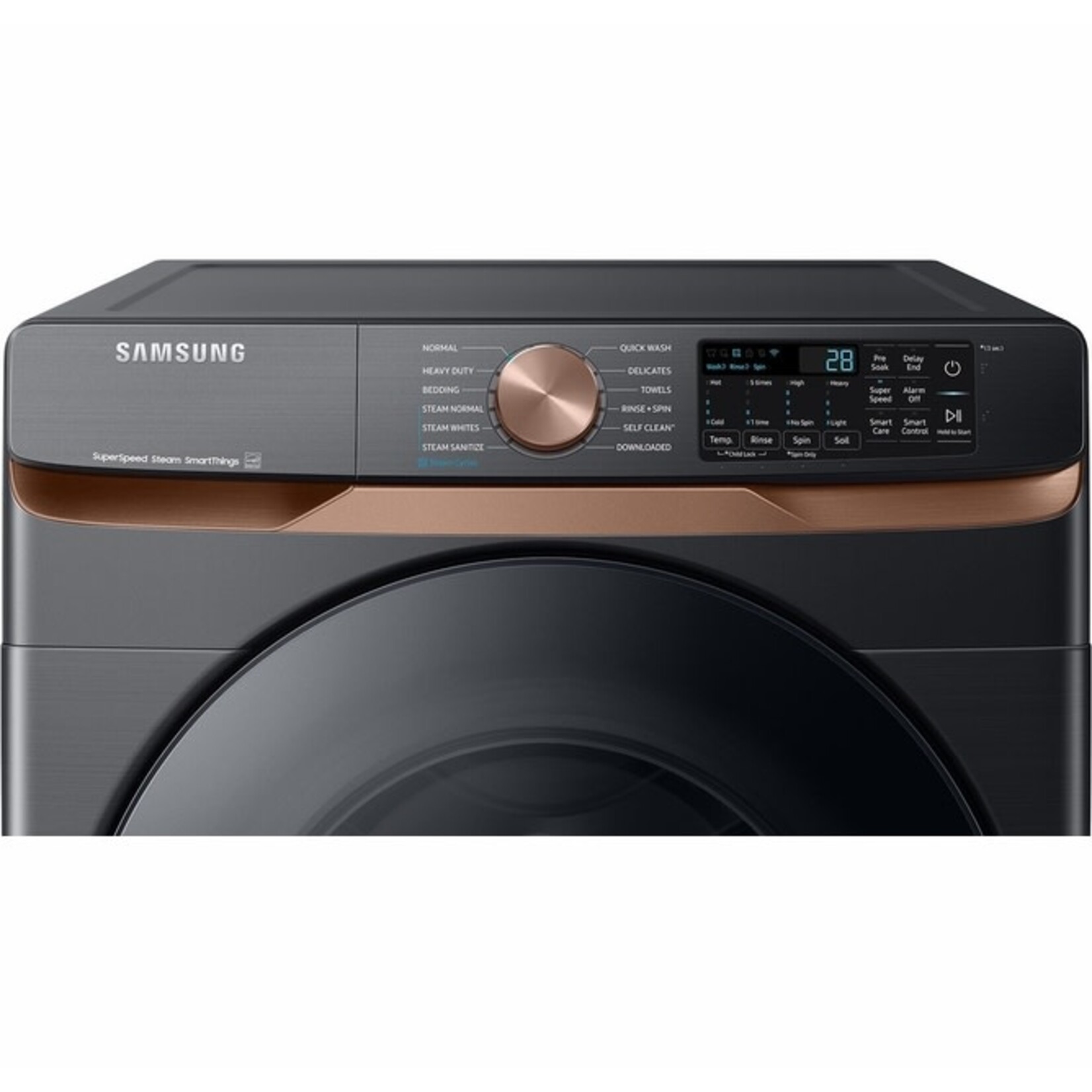SAMSUNG #*WF50BG8300AV  5 cu. ft. Extra Large Capacity Smart Front Load Washer in Brushed Black with Super Speed Wash and Steam