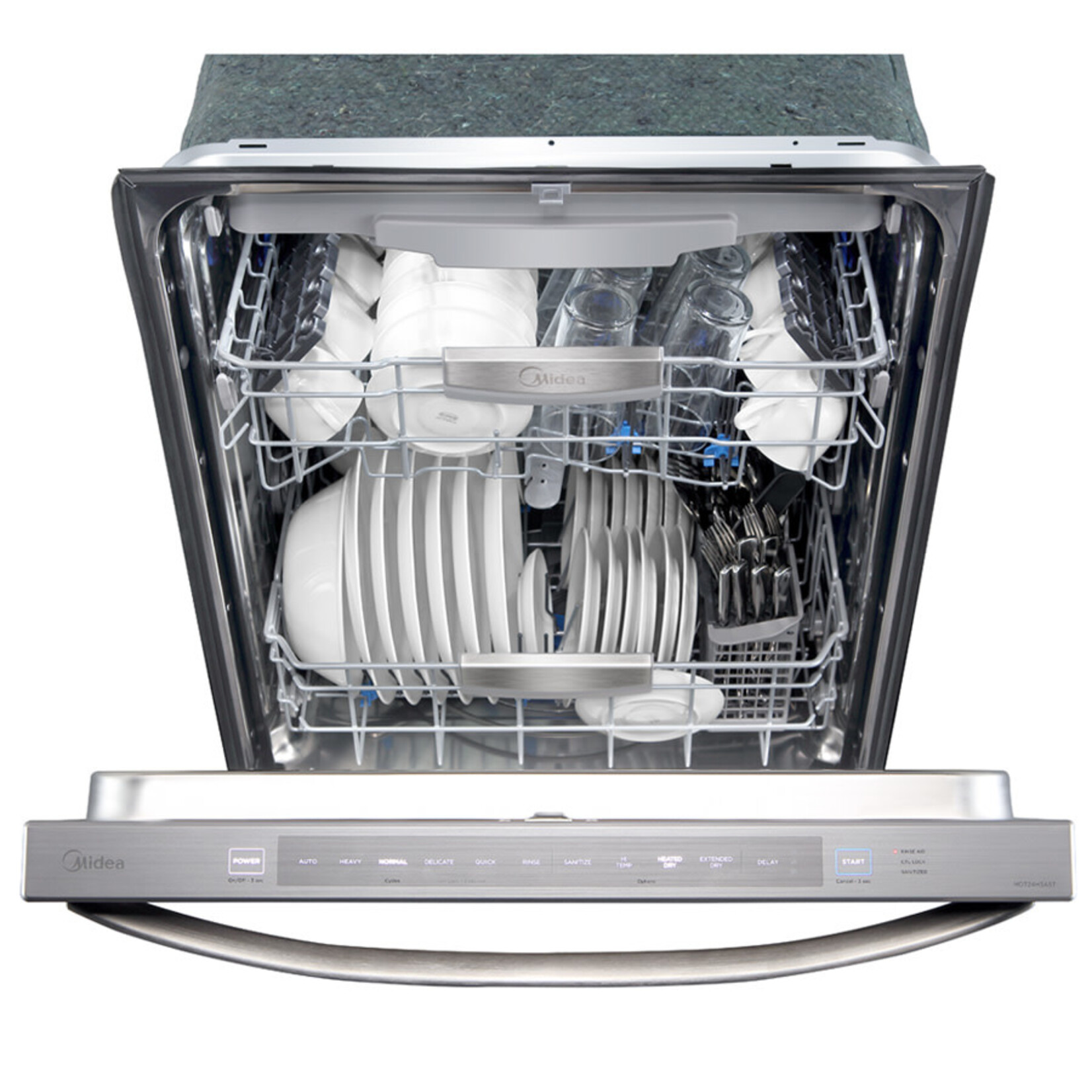 Midea #*MDT24H3AST Midea 24-in Top Control Built-In Dishwasher With Third Rack (Stainless Steel) ENERGY STAR, 45-dBA Very Quiet Sound Level