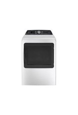 GE CK/ PTD70EBSTWS Profile 7.4 cu. ft. Electric Dryer in White with Steam, Sanitize Cycle, and Sensor Dry, ENERGY STAR