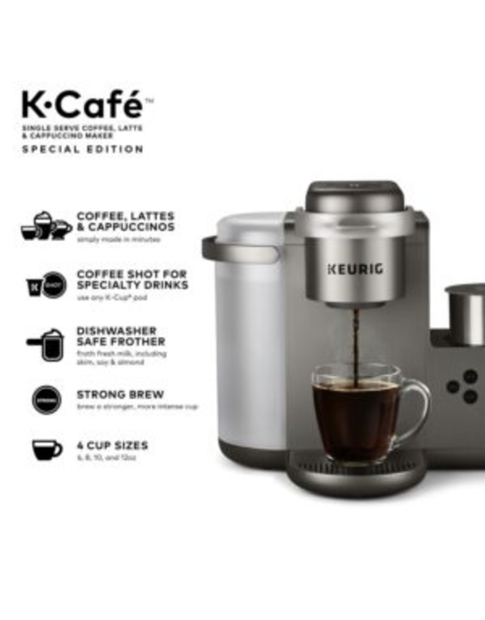 Keurig K-Cafe Essentials Single Serve K-Cup Pod Coffee Latte & Cappuccino  Maker