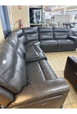 Lauretta Lauretta 6-piece Leather Power Reclining Sectional with Power Headrests