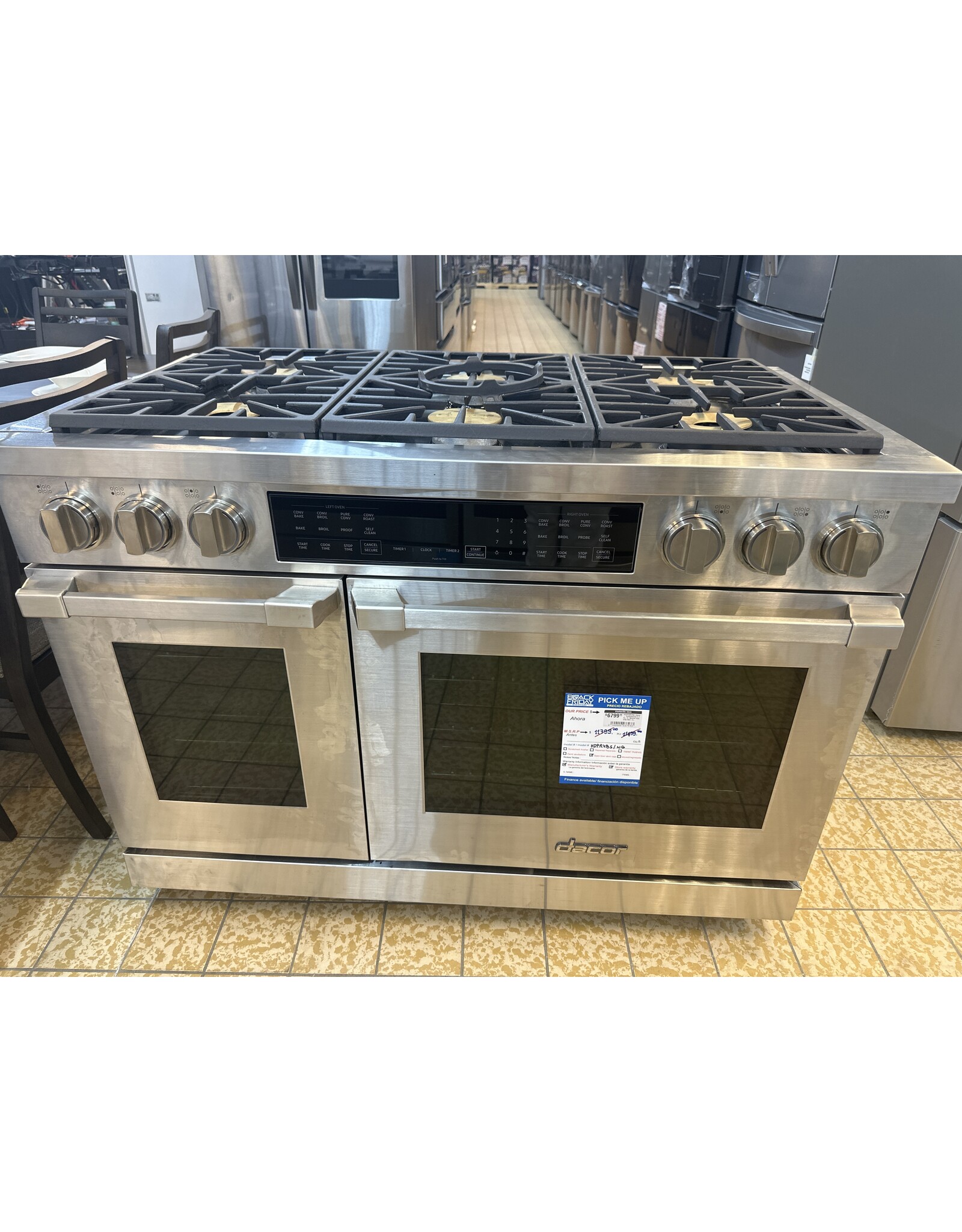 Dacor professional HDPR48S/NG Dacor - Professional 5.2 Cu. Ft. Natural Gas only Self-Cleaning Freestanding Double Oven Dual Fuel Convection Range, Natural Gas - Silver stainless steel