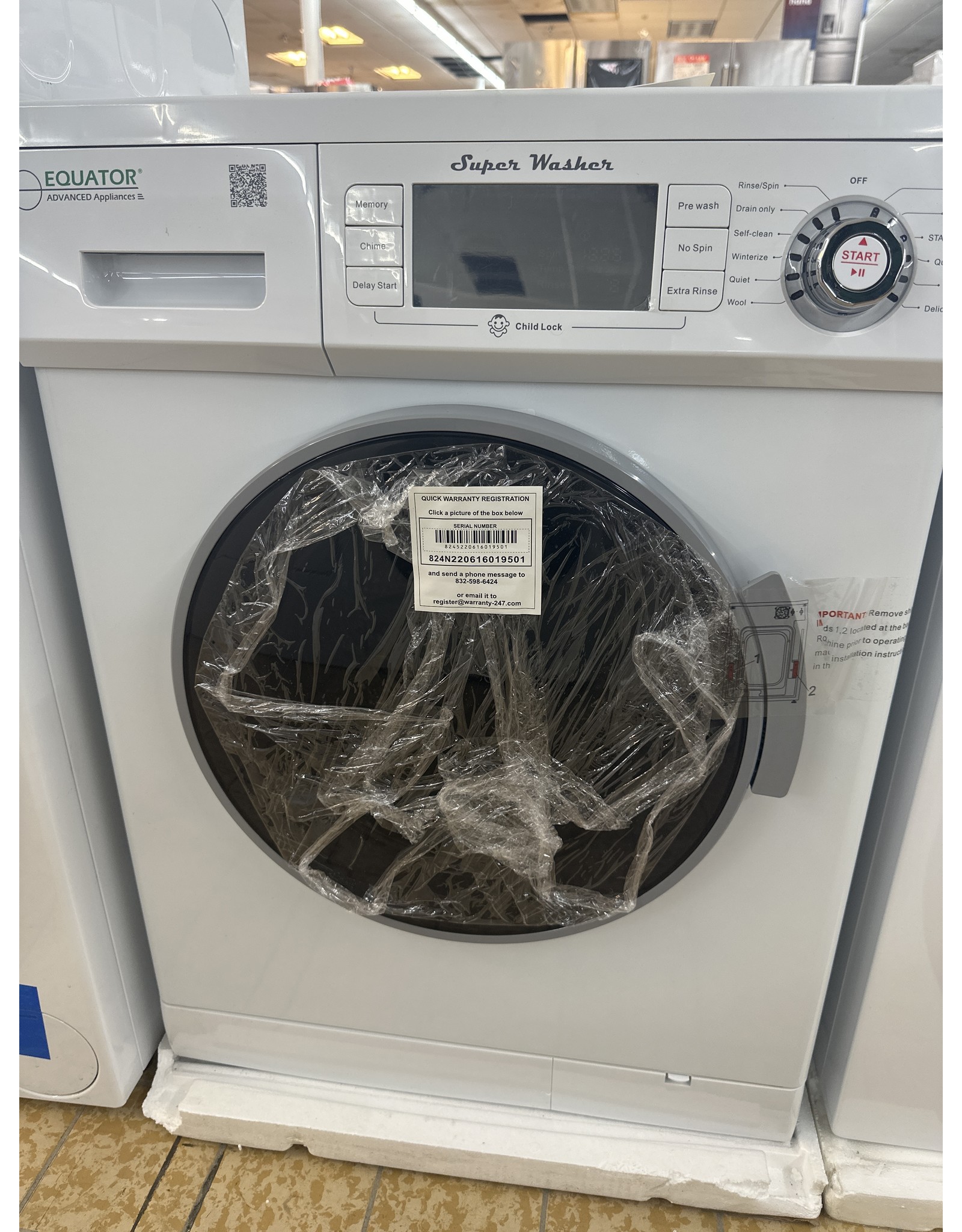 equator high efficient washer and dryer combo