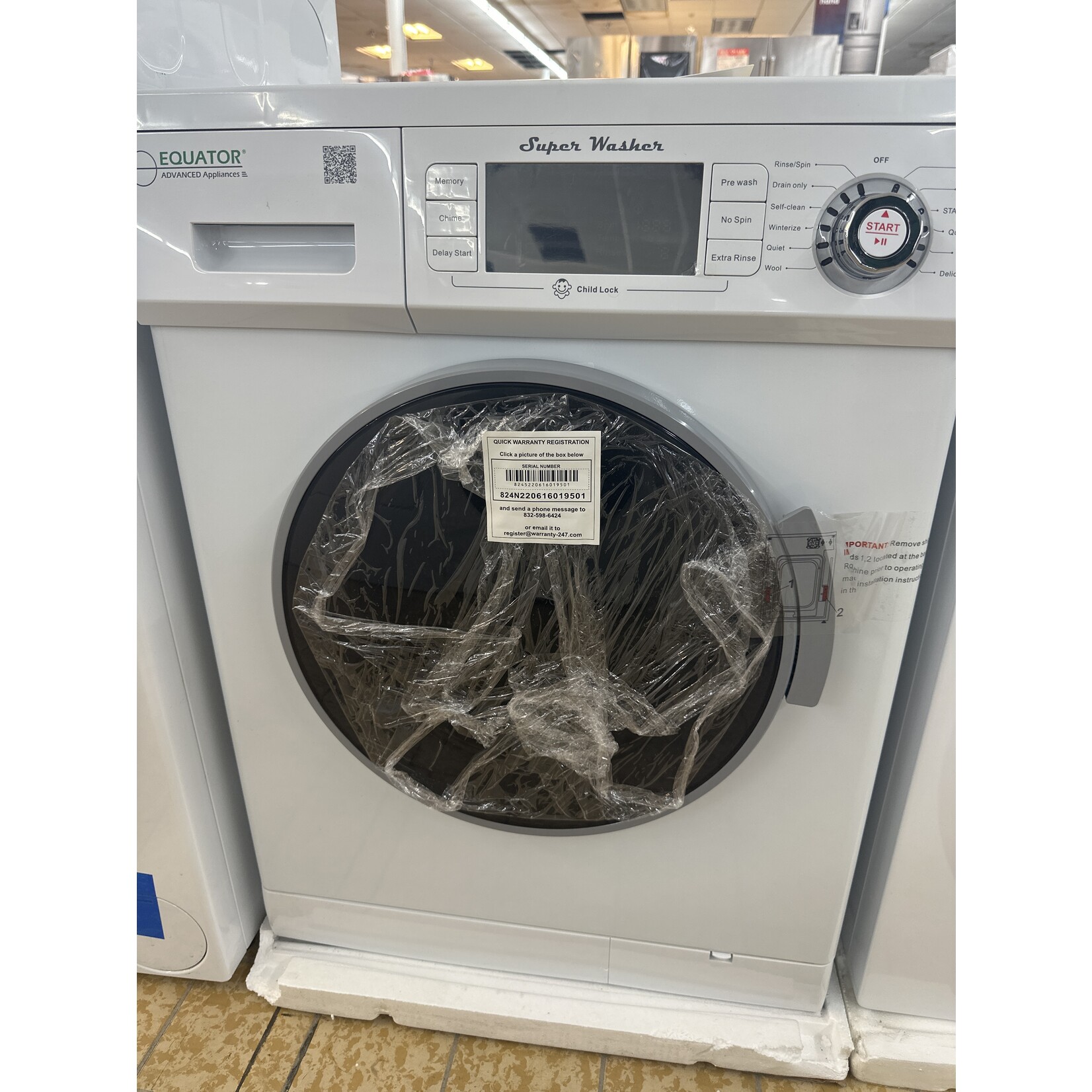 #DW 824 N- Equator Advanced Appliances  1.6-cu ft High Efficiency Stackable Front-Load Washer (White)