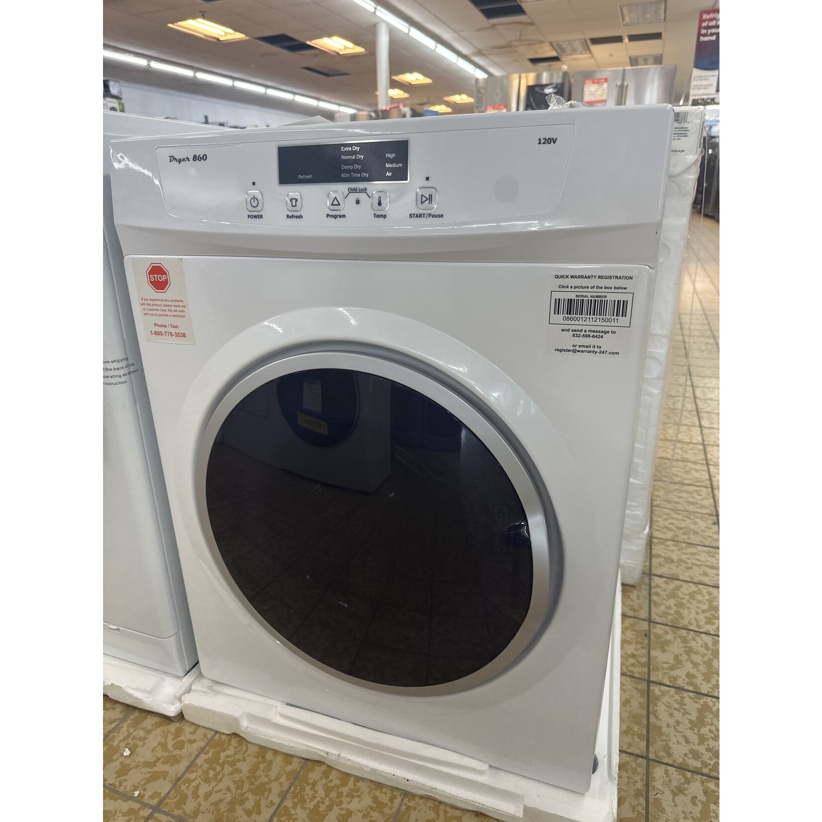 #CK/ DD 860 3.5 cu. ft. 110V Compact Standard Electric Dryer with Sensor Dry, Refresh Function and Automatic Wrinkle Guard